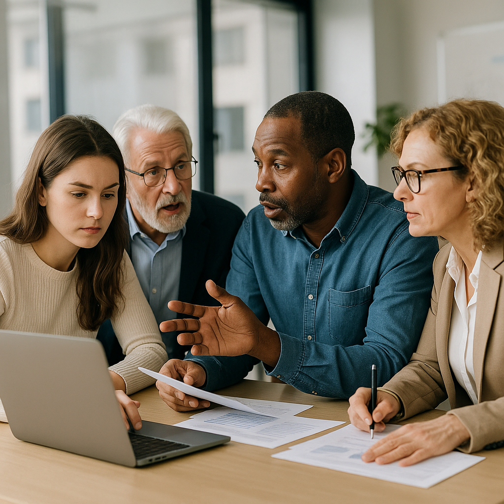 Verschillende generaties die samenwerken